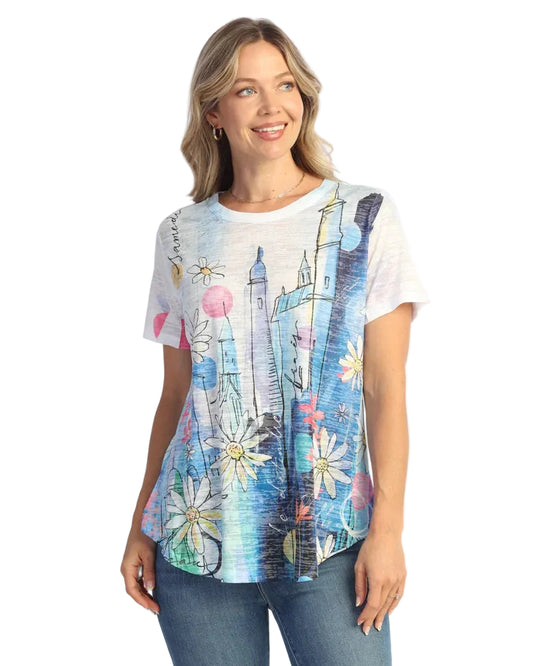 Burnout S/S Round Hem Top - Saturday
