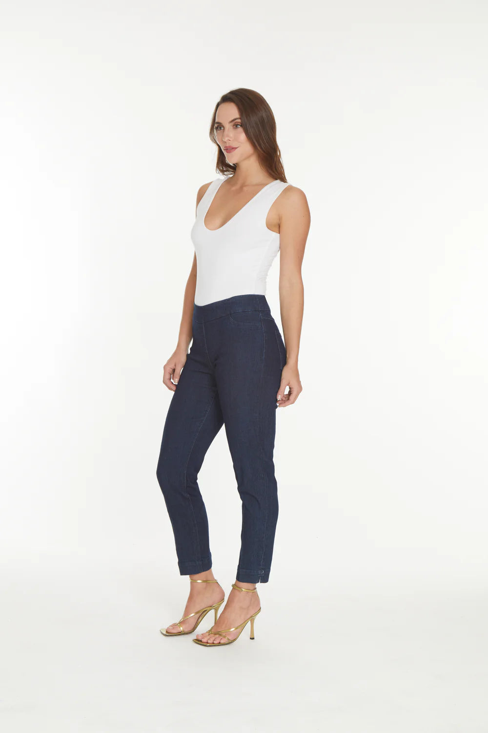 Pull On Ankle Pant with Back Pockets