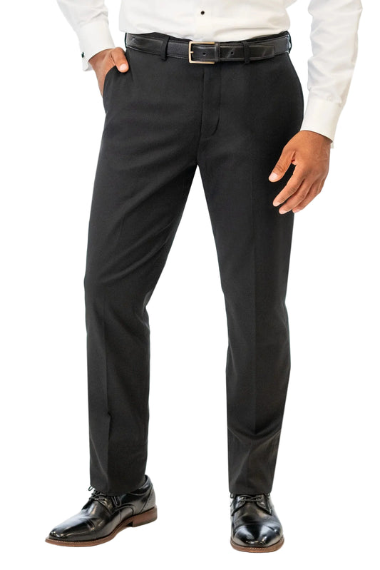 Black Stretch Slim Fit Suit Pants by Couture 1910