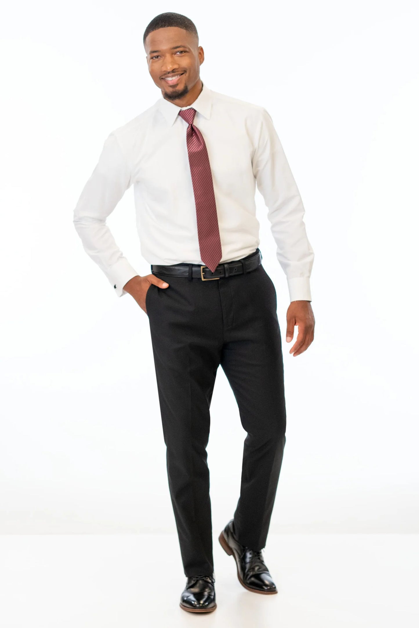 Black Stretch Slim Fit Suit Pants by Couture 1910