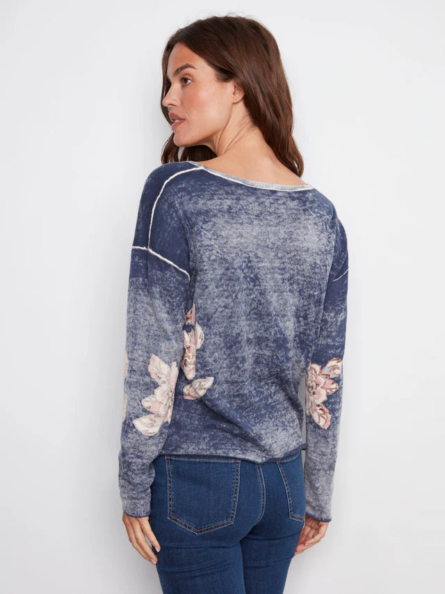 Reversible Sweater w/ Floral Print