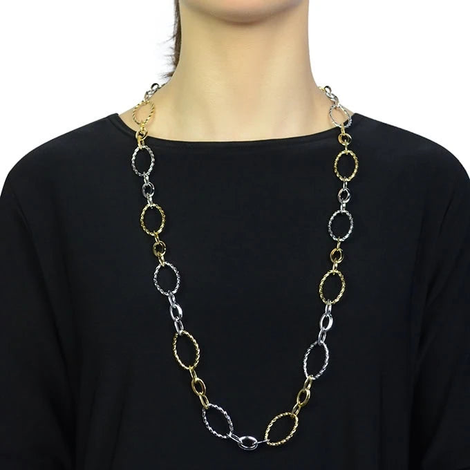 Eva 2 Tone Chain Necklace 28"