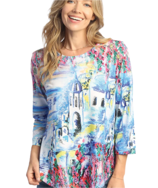 C - Greece 3/4" Sleeve Top