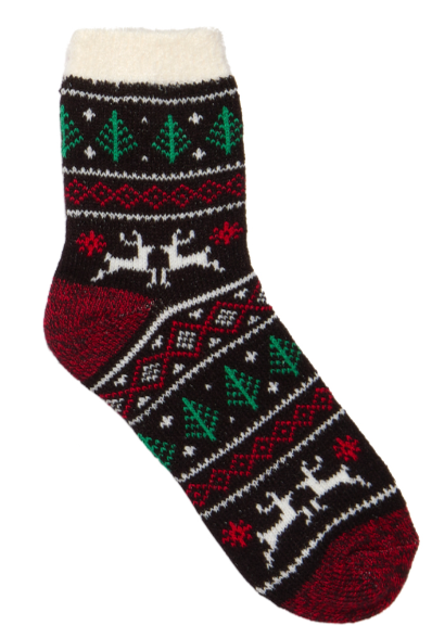 L Aloe Vera Infused Sock, Reindeers