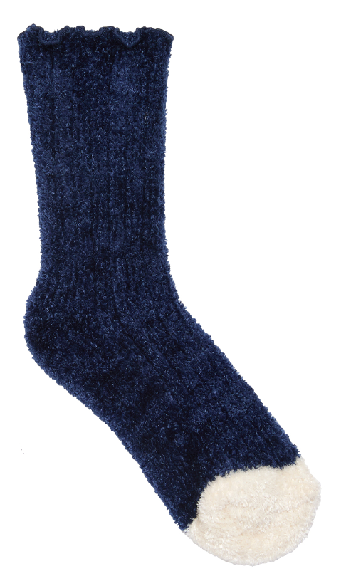 L 2pk Chenille Socks