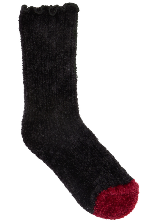 L 2pk Chenille Socks