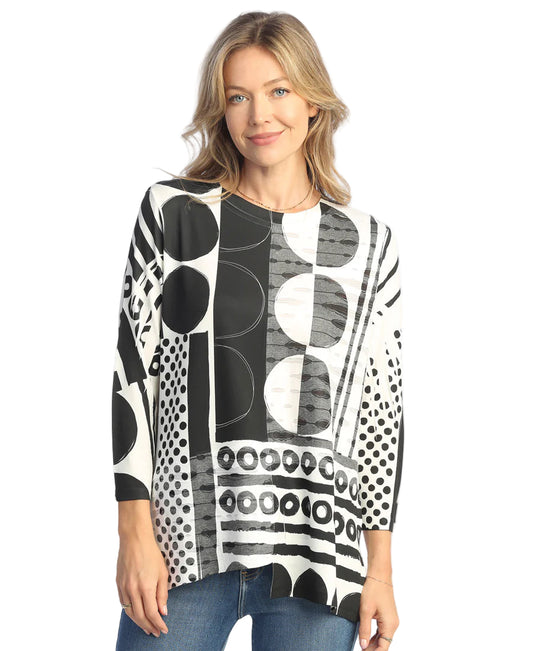 Slinky Like Knit Tunic Top - Bebop