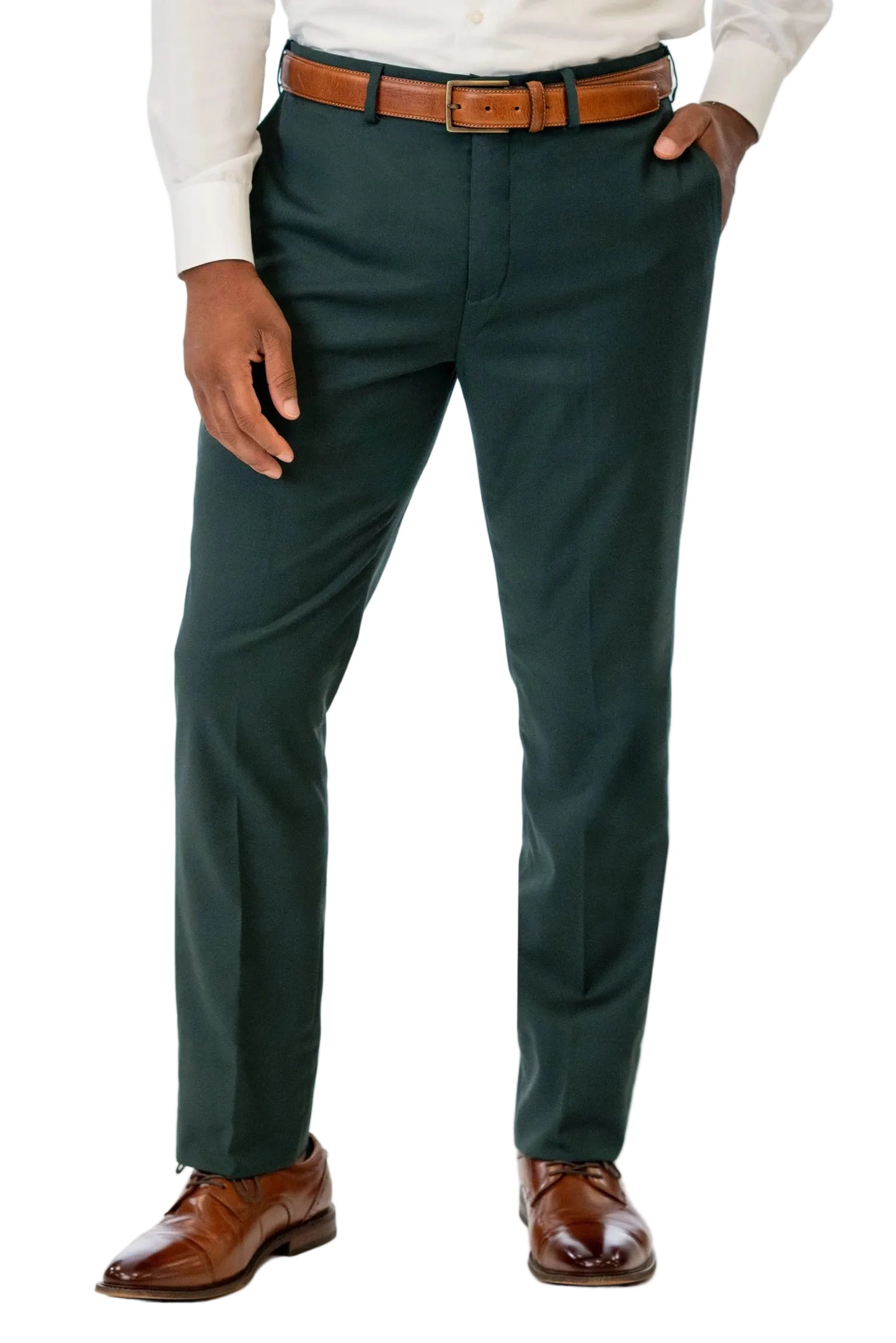 Dark Green Slim Fit Suit Pants by Couture 1910