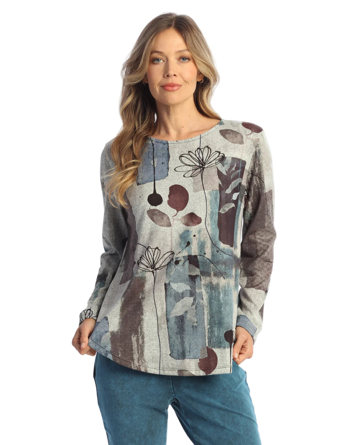 French Brush Side Slit Tunic - Aurelia