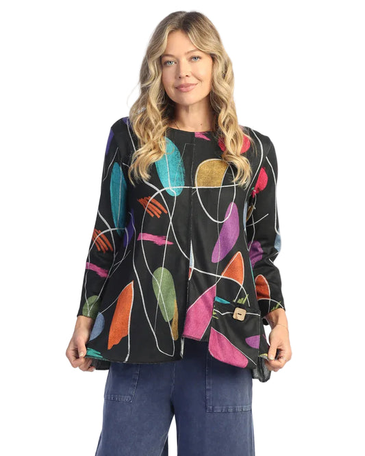 Brushed Knit Tunic With Pocket And Button - Frolic