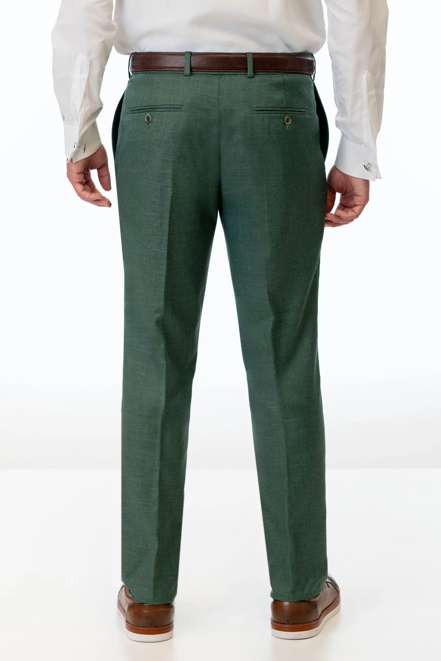 Forest Green Stretch Slim Fit Suit Pants by Couture 1910