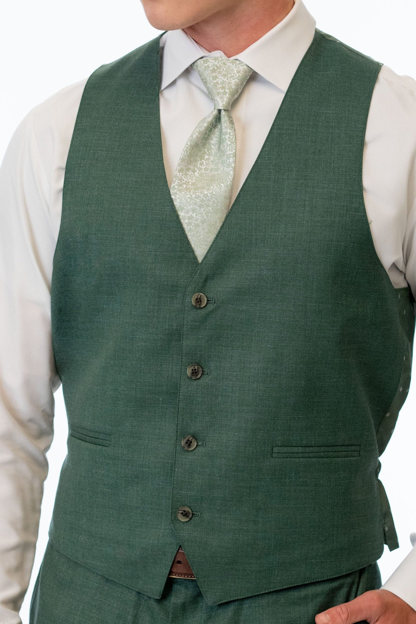 Forest Green Stretch Fullback Vest by Couture 1910
