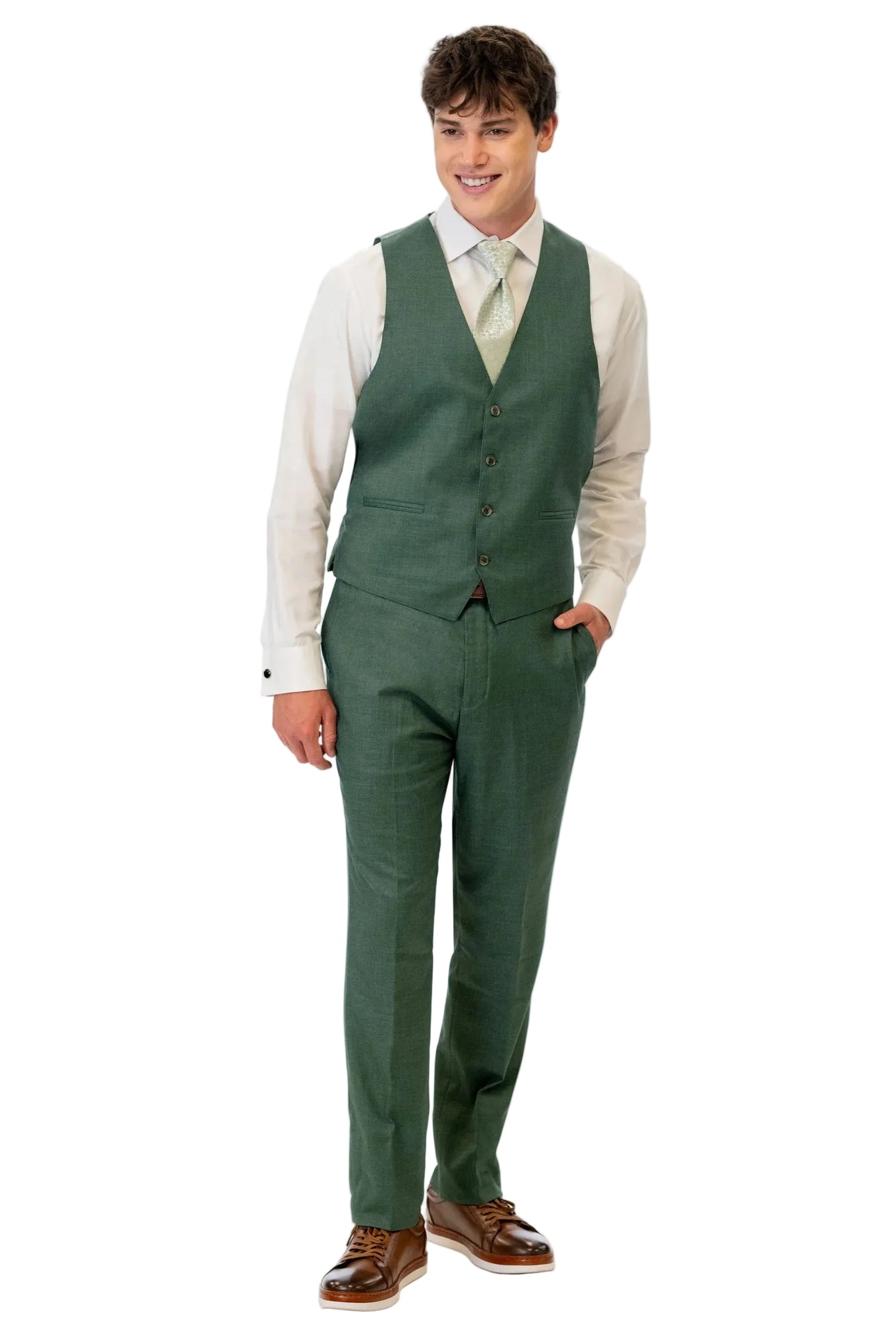 Forest Green Stretch Fullback Vest by Couture 1910