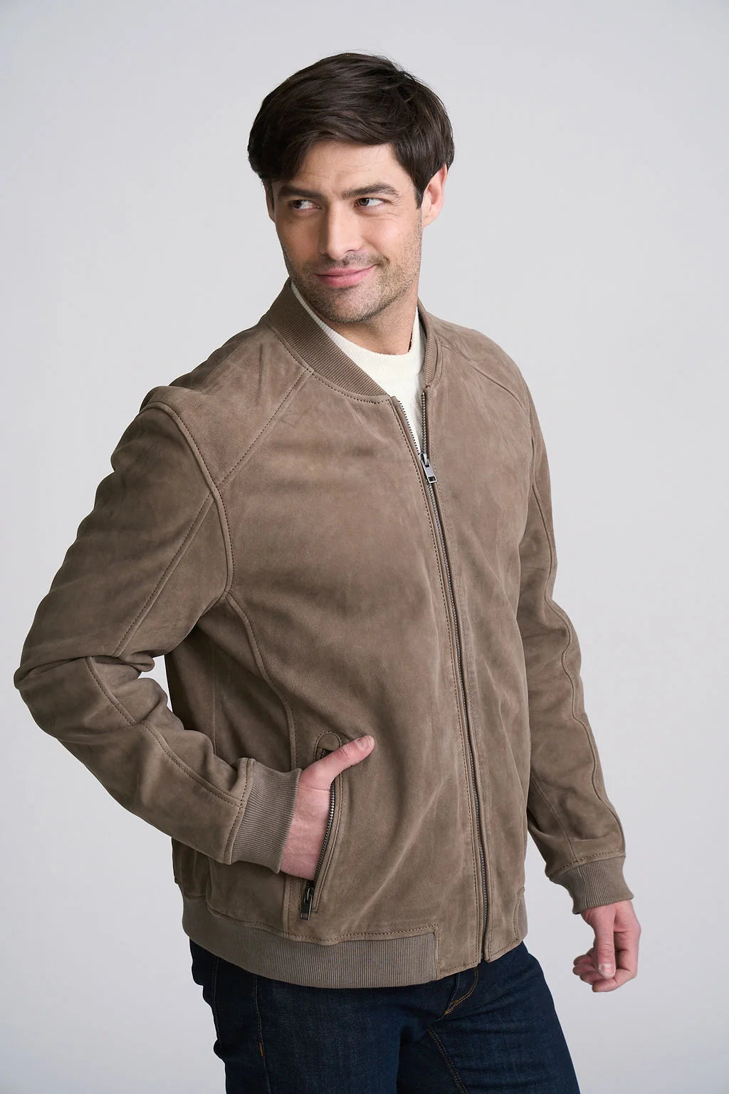 Men's Nubuck Bomber Jacket