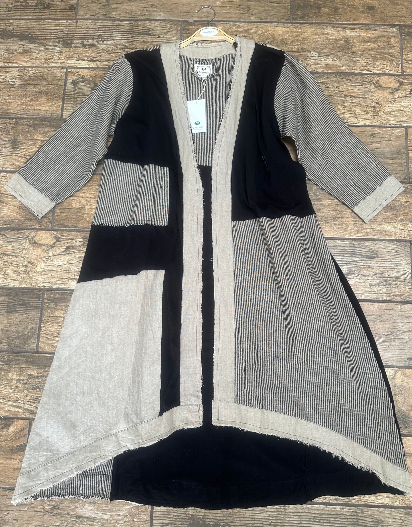 Long Striped Linen Duster