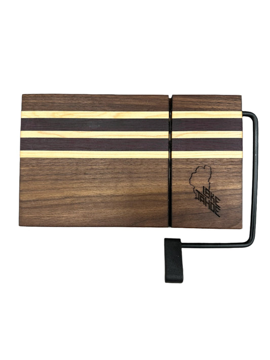 Rectangle Striped Cheese Board w/Slicer