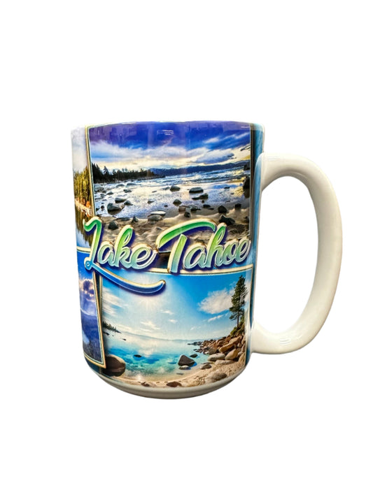 Mug - Lake Tahoe Collage Green