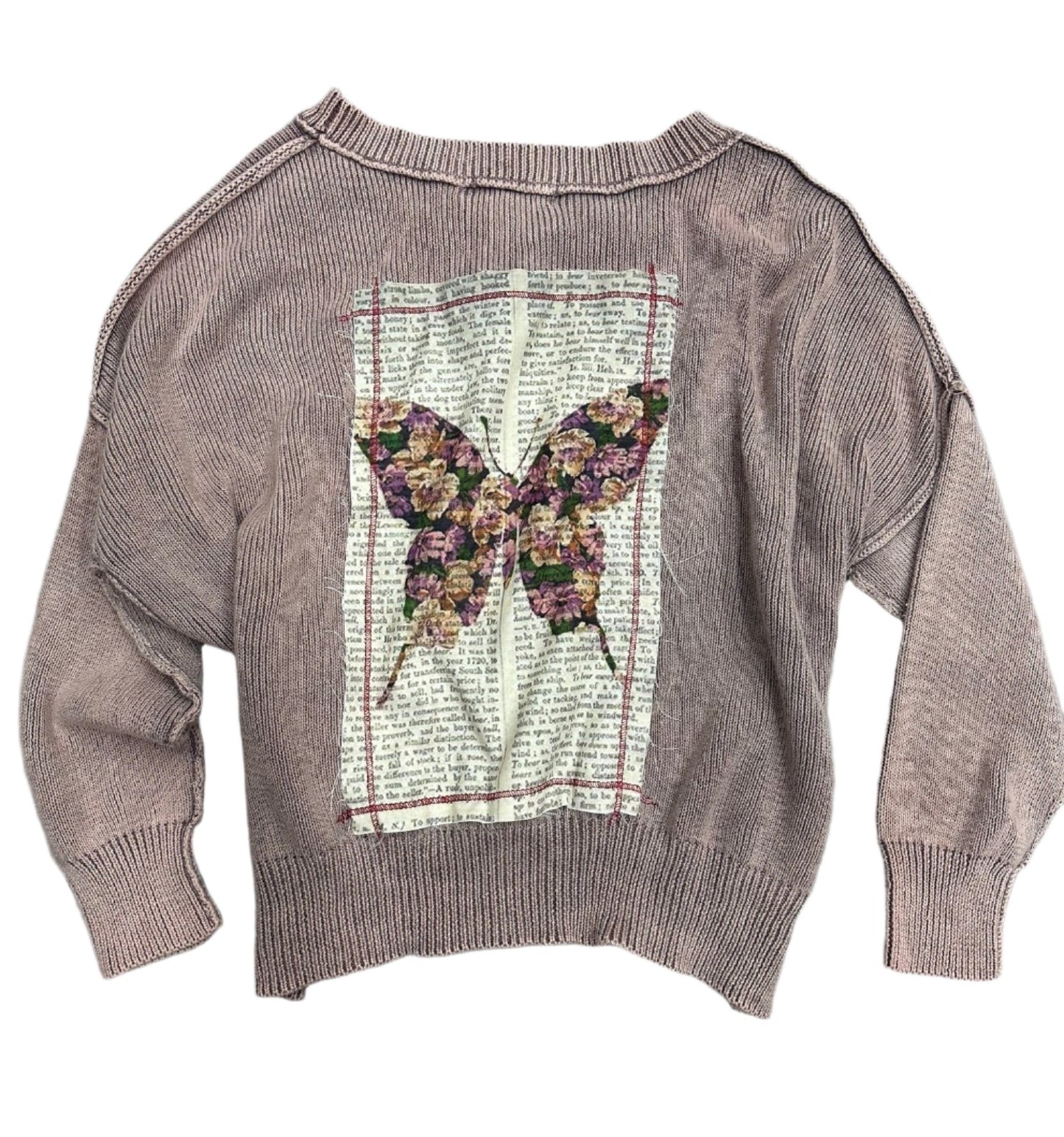 Sweater with Butterfly Patch