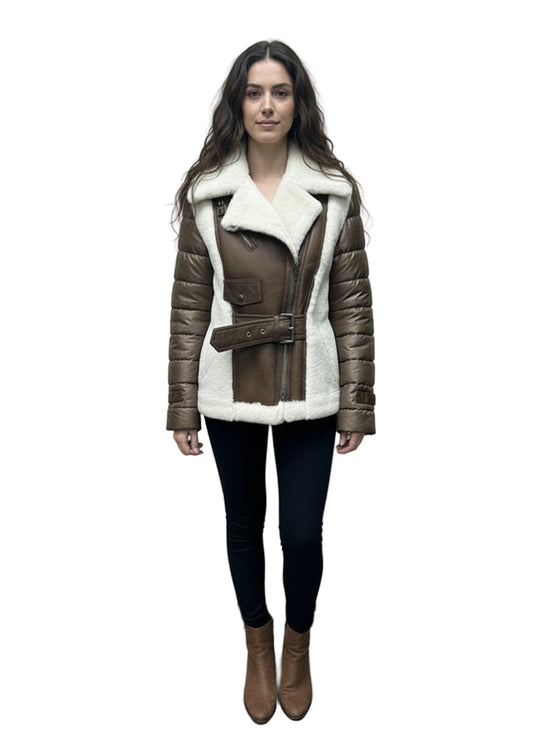 Nylon & Leather Biker Style Jacket