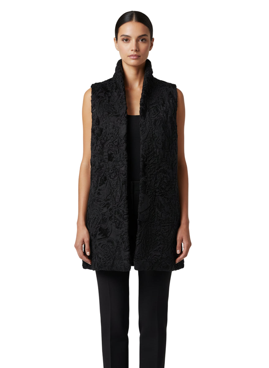 Sculptured Karakul Vest