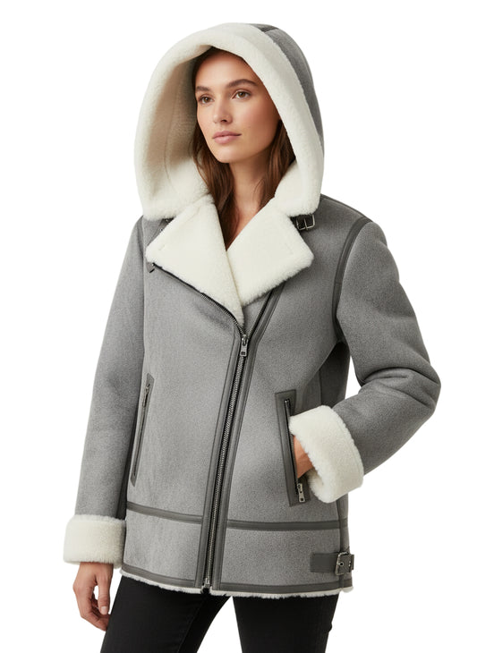 MUSI - Shearling Jacket with Hood