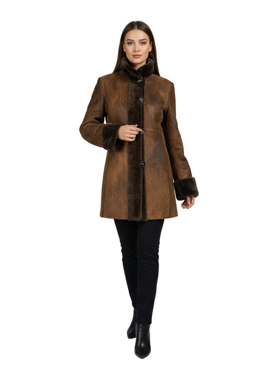 30" Camel Break Leather with Mutton Tuxedo and Cuffs