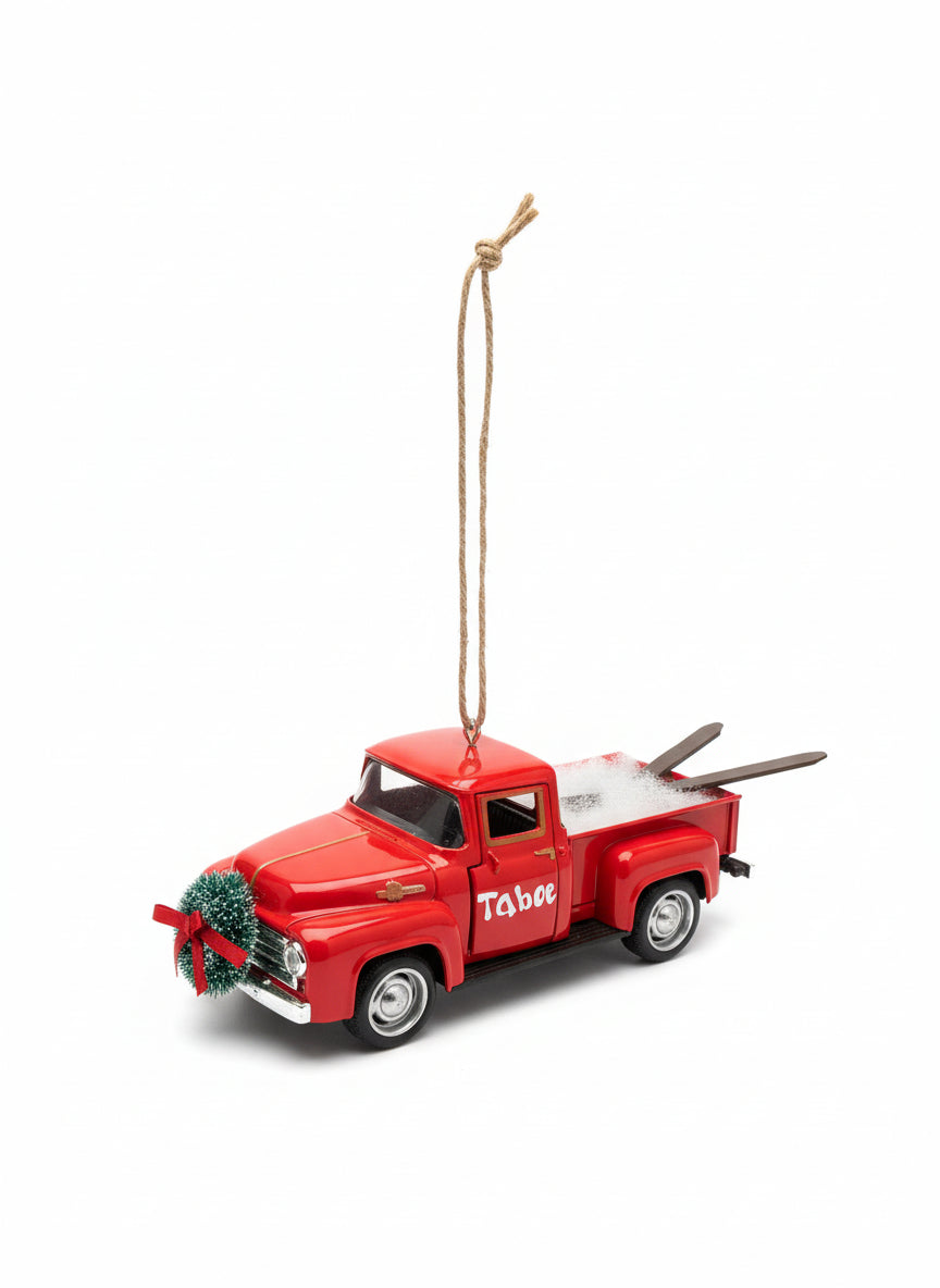 Ornament - Metal Truck with Skis