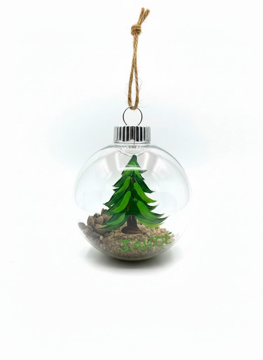 Ornament - Hand Painted Pine Tree with Sand
