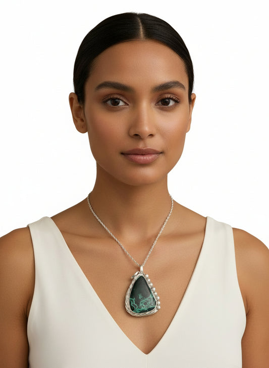 Necklace - Chrysocolla/Sterling Silver