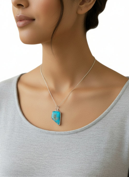 Necklace - Ithaca Peak Turquoise, Sterling Silver