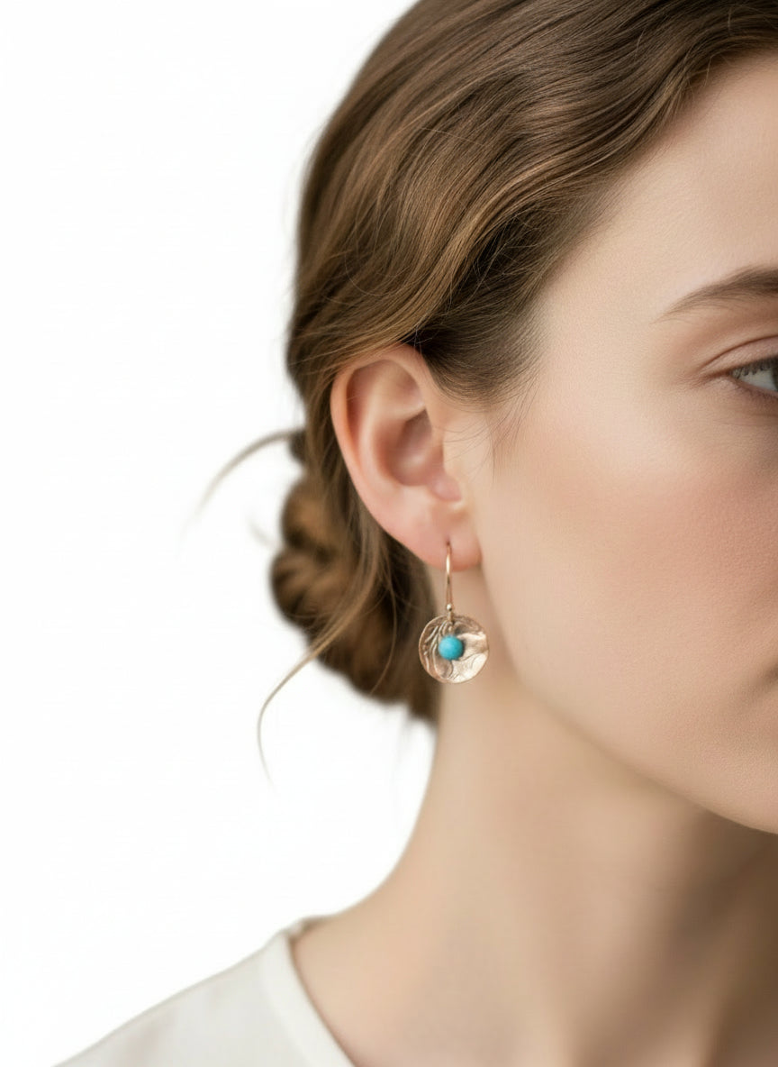 Earrings - Vintage Kingman Mine Turquoise