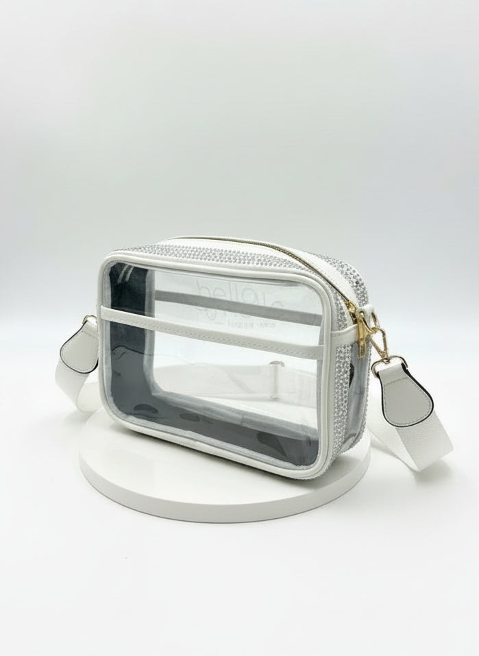 Clear Crossbody Bag with Stones