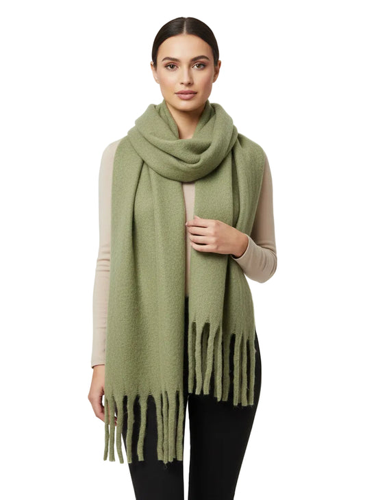 Solid Color Winter Scarf with Tassel