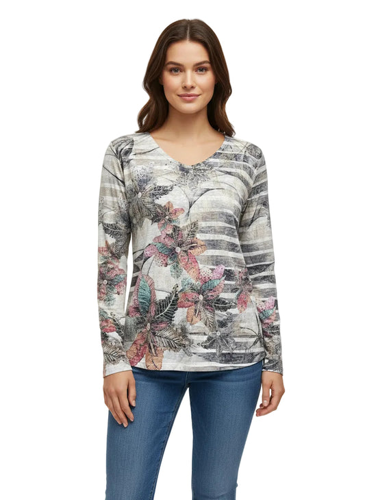 Multi Layer Long Sleeve Scoop Neck Top