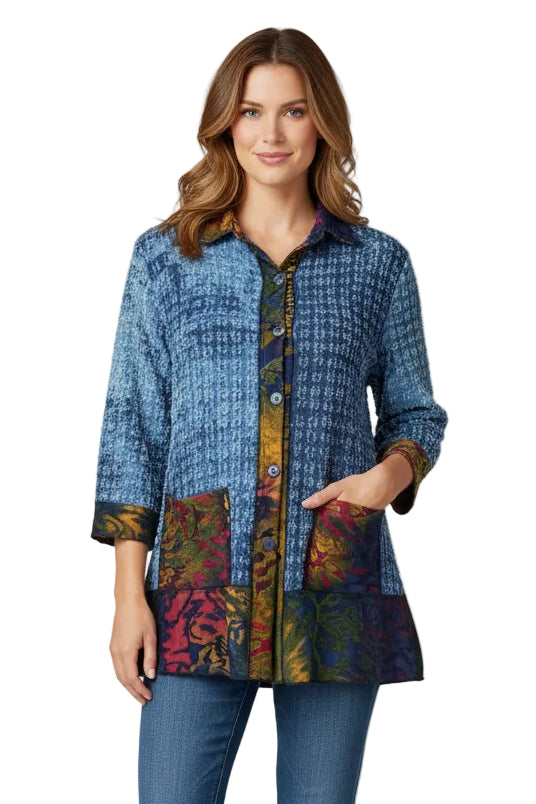 Button Up Hi Low Top with Pockets