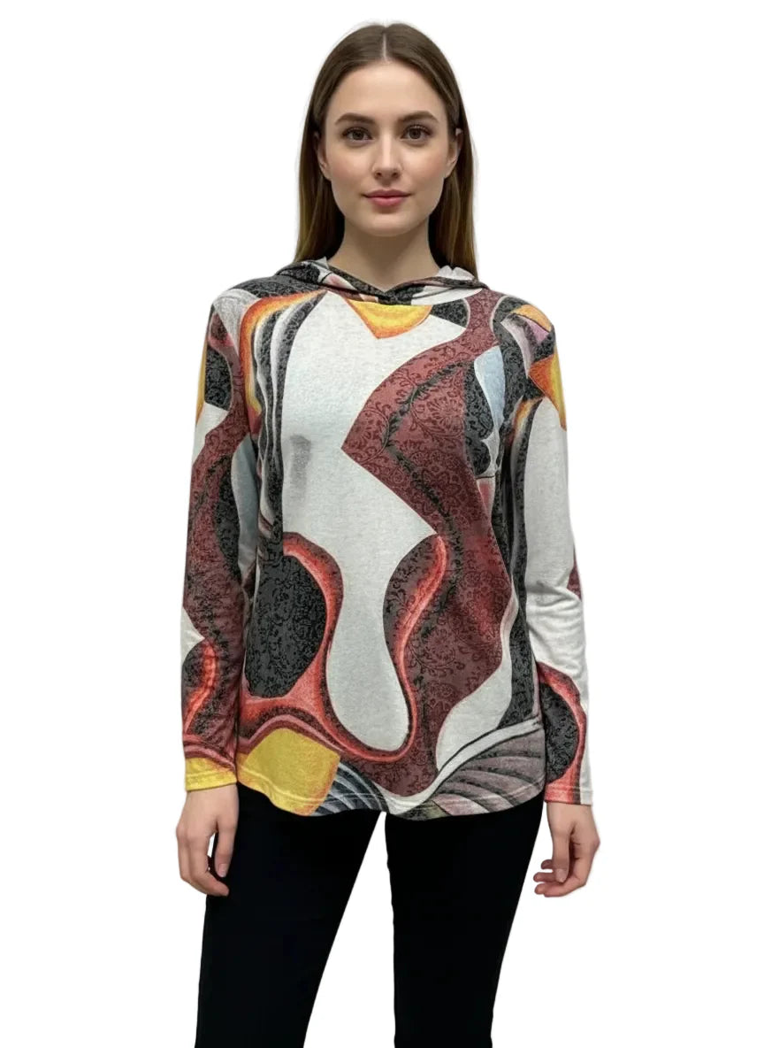 Kamana L/S Print Hooded Top