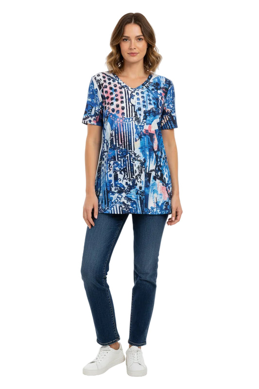 Kamana Layered V-Neck S/S Top