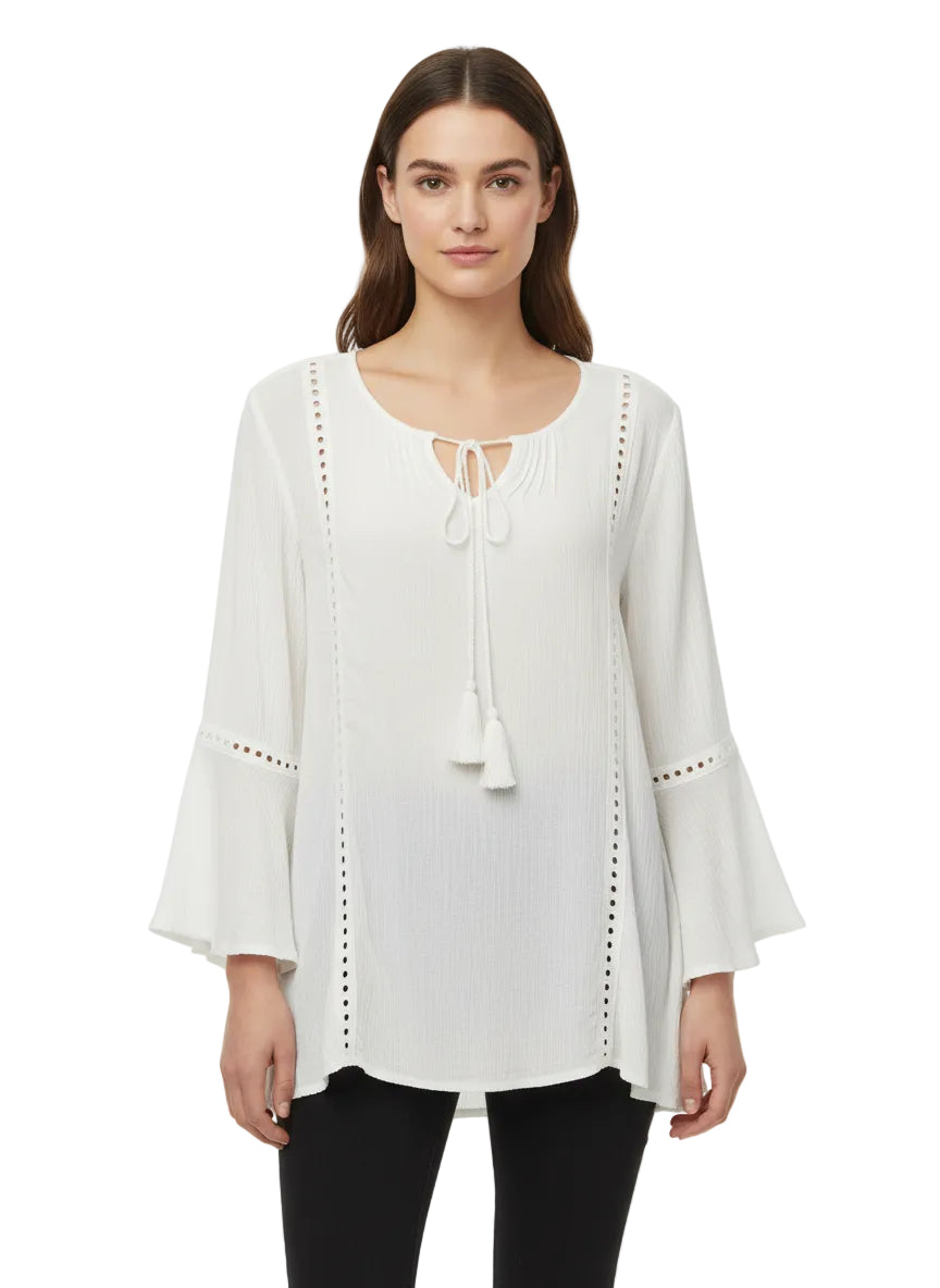 Kamana Tie Neck Cotton Top