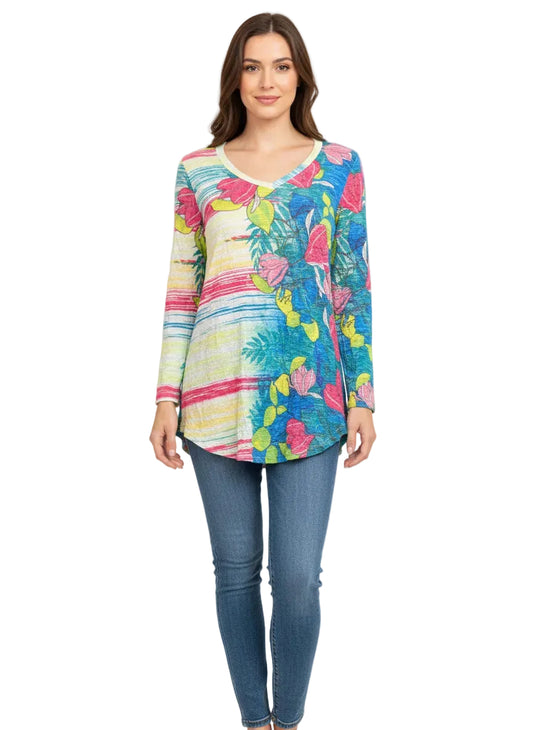 3/4 Sleeve V-Neck Top - Sol