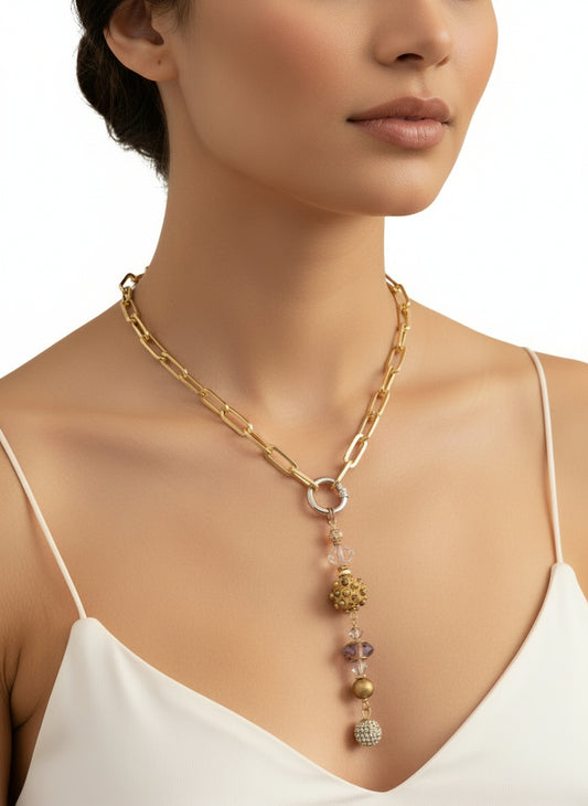 Gold Paperclip with Pendant