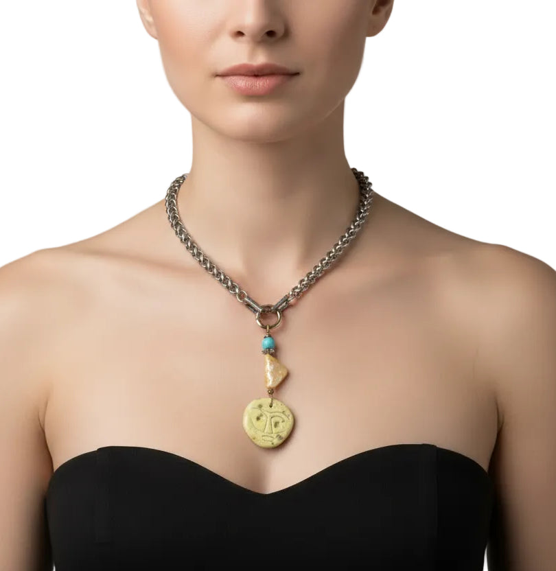 Silver/Pewter Large Wheat with Pendant