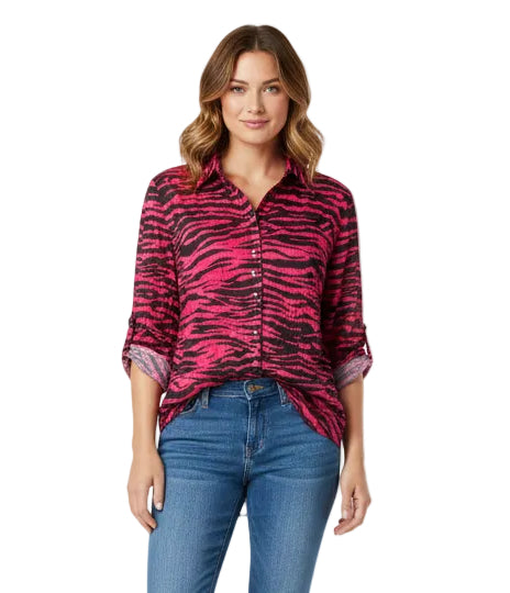 Rolled Sleeves Hi-Lo Hem - Brie