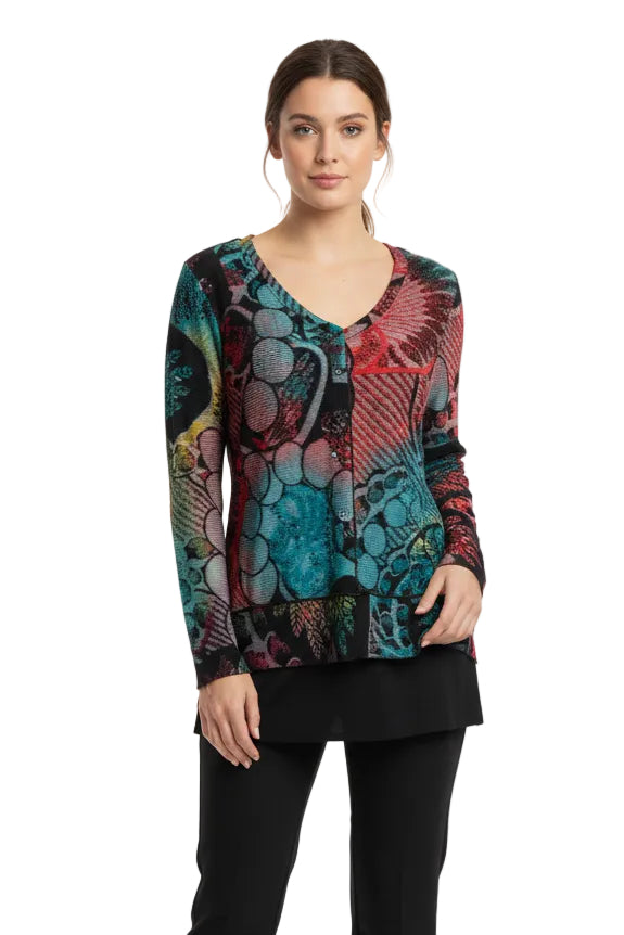 L/S V-Neck Hi-Lo Tunic