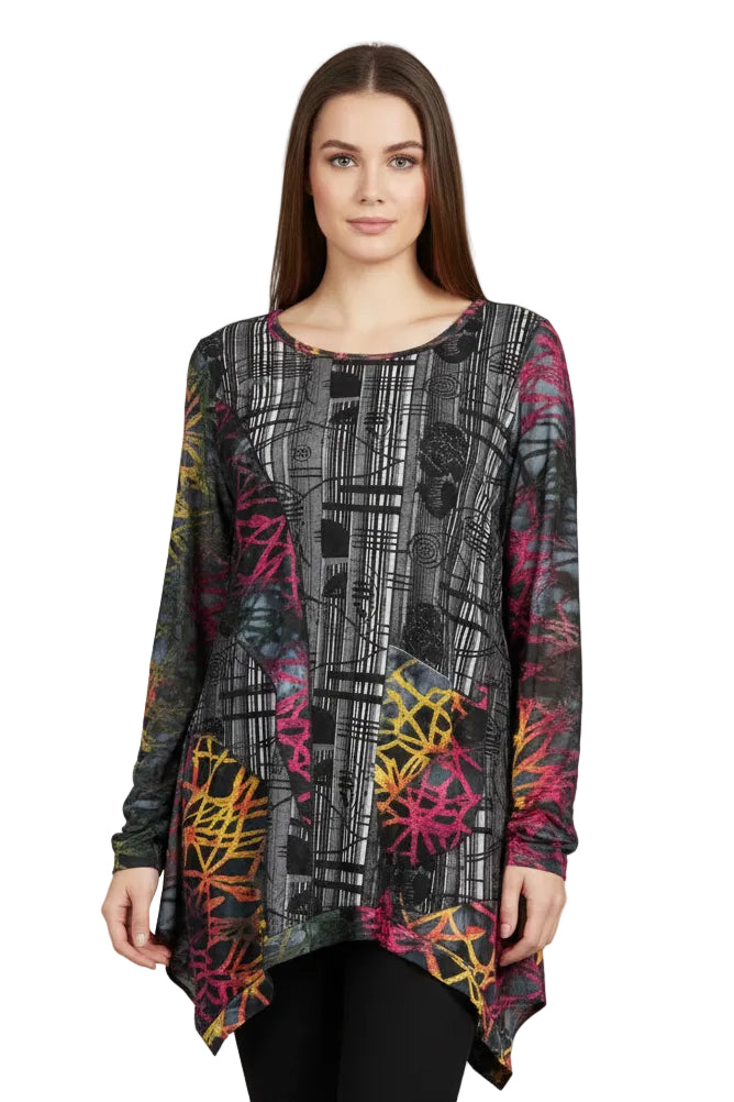 L/S Burnout Top with Pocket