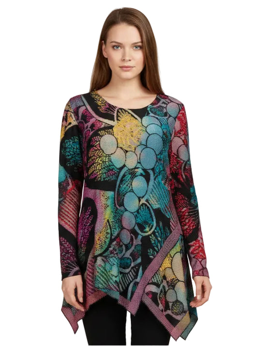 L/S Scoop Neck Burnout Top