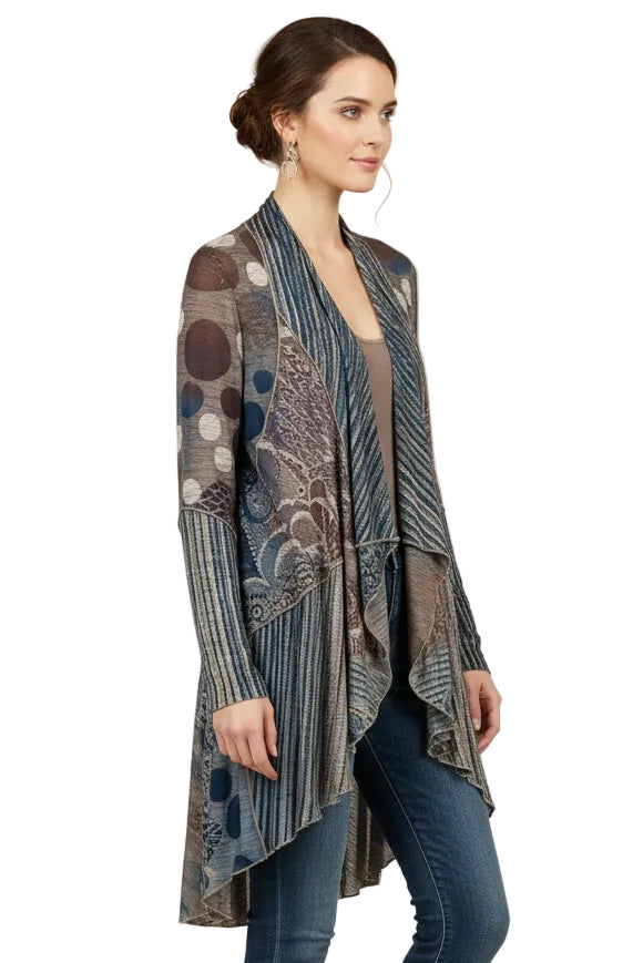 Open Front Long L/S Cardigan