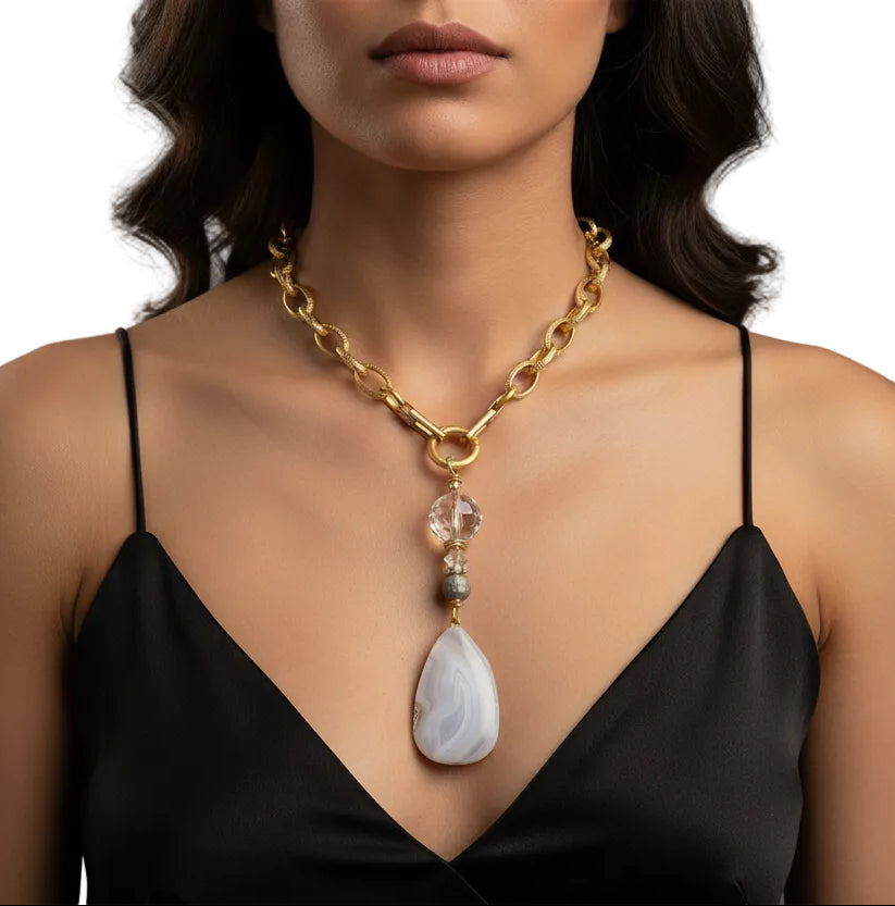 Large Gold Chain with Pendant