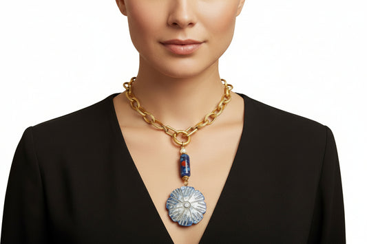 Large Gold Chain with Pendant