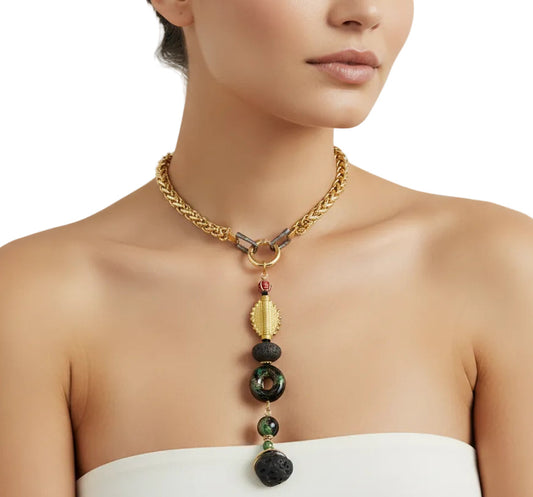 Shiny Gold Large Wheat with Pendant