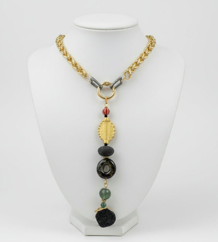 Shiny Gold Large Wheat with Pendant